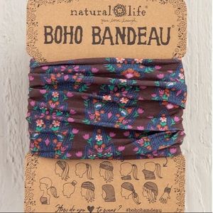 Natural Life Dark Mauve Trellis Boho Bandeau NWT